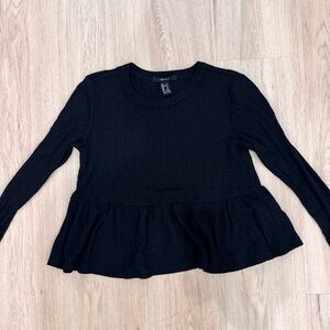Black Peplum Thermal
